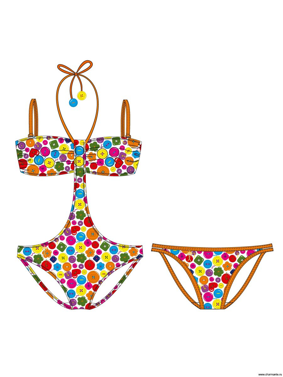 Слитный купальник-трикини Spirit of Colours со съемными вкладышами купить со скидкой в секс шопе  Женское белье, одежда  Пляжная одежда