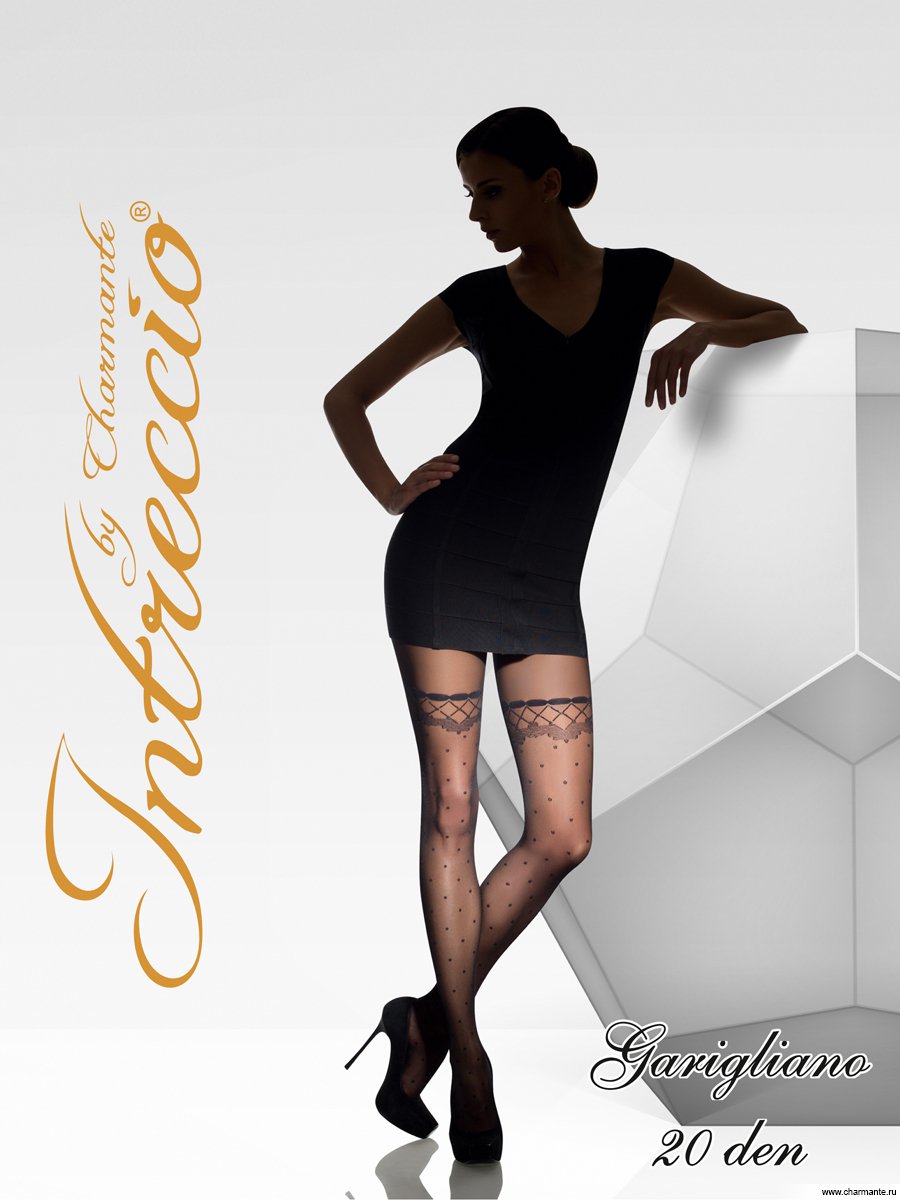 Фантазийные колготки с имитацией чулок Фабиа  купить со скидкой в секс шопе  Женское белье, одежда  Колготки, носки, гольфы