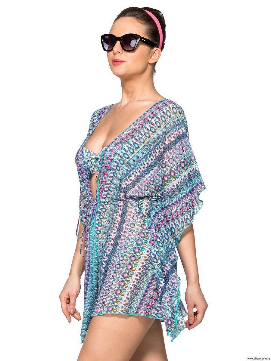Легкая пляжная туника-сетка 